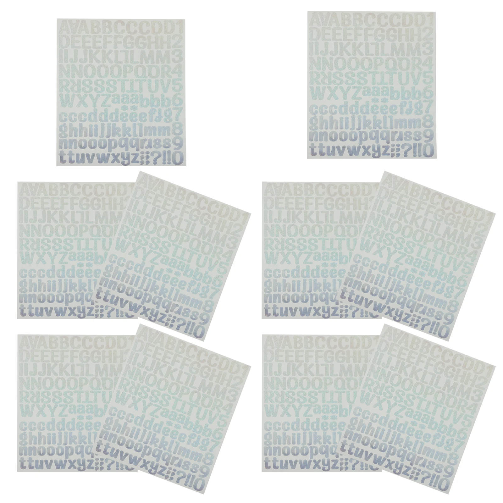 Letter Stickers 10 Sheets Waterproof Vinyl Self Adhesive Cursive Alphabet Decals Numbers Scrapbook DIY Supplies