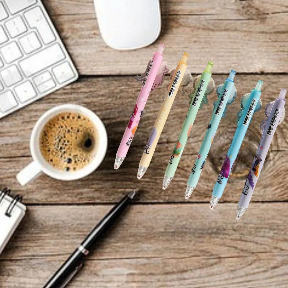 

Набор из 6 черных гелевых ручек с черными чернилами 0,5 мл, ручка для подписи, школьные принадлежности, подарок на День защиты детей