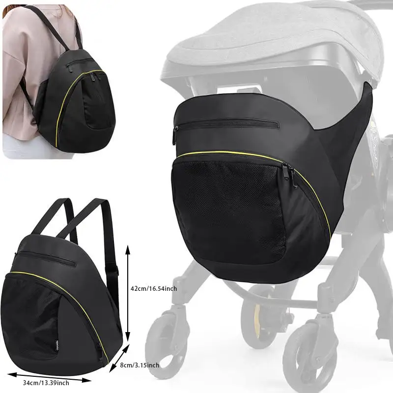 Mommy Storage Bag For Baby Car Stroller Accessories Portable Storage Case Mom Backpack 4 In 1 Black Waterproof Diaper Bag