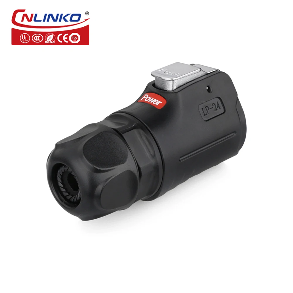 CNLINKO M24 35A Waterproof Electrical Wire Connector LP24 3 Pin Quick Release Butt Plug Panel Mount Socket Welding Pin Connector