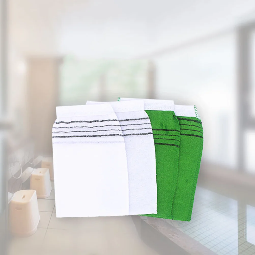 10 قطعة قفازات حمام عالية الجودة لينة مريحة تقشير الجسم إزالة خلايا الجلد الميت السفر المنزل منشفة استحمام خضراء #2