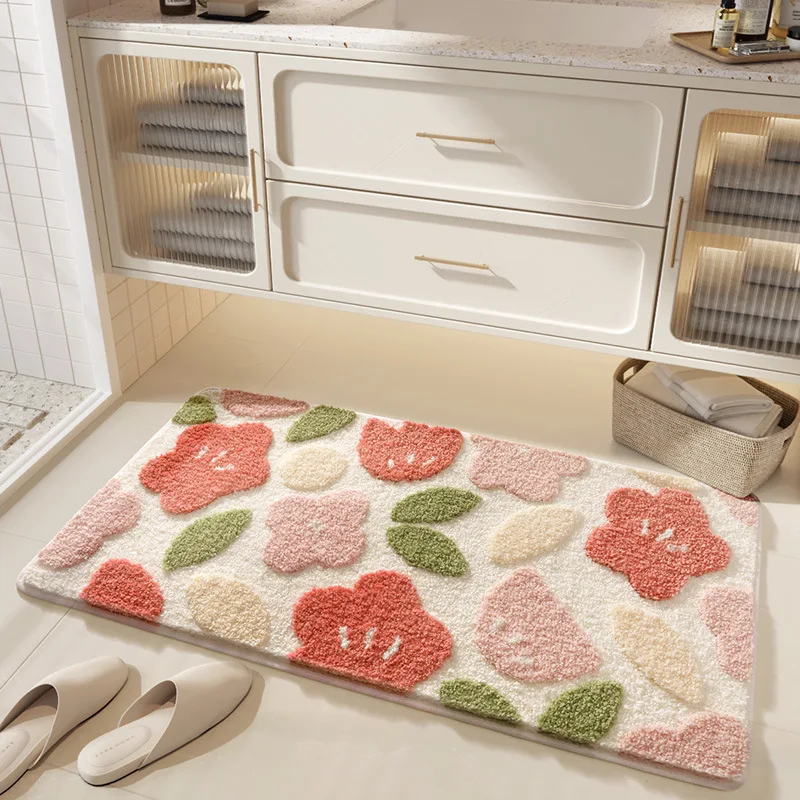 VIKAMA Bathroom Floor Mat - Highly Absorbent And Anti-Slip Mat - Entrance Carpet Of The Bathroom - Home Decoration