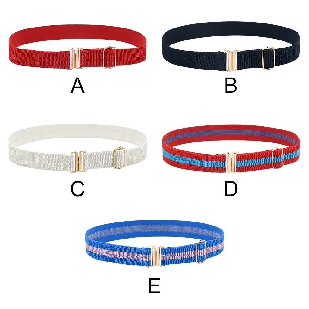 Stretch Dress Decoration Children Elastic Belts Opposite Buckle Waist Belt Waistband