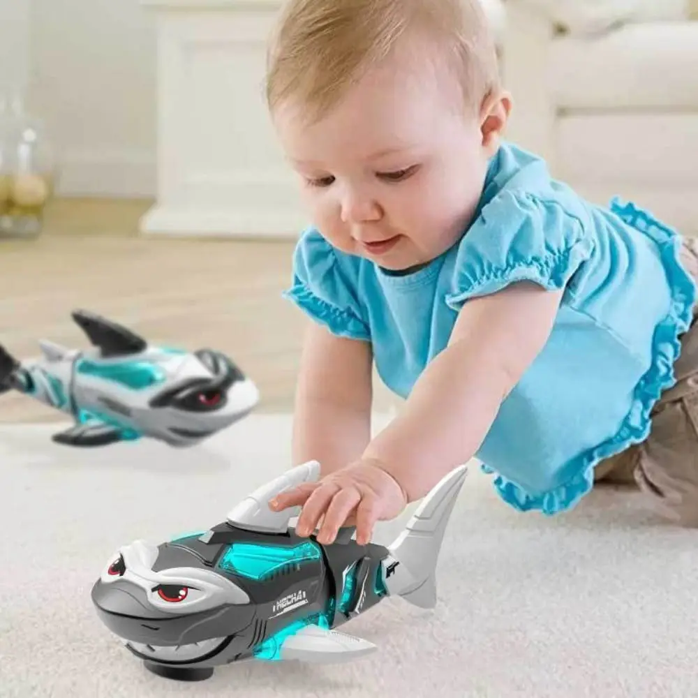 Luci e suoni Robot elettrico squalo educativo Scuotere il corpo Squalo Giocattolo elettronico per animali domestici Interattivo divertente