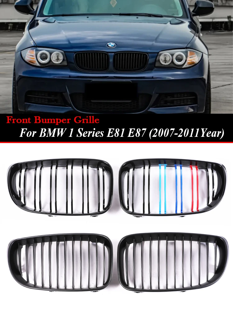 

M Style Front Bottom Bumper Kidney Grille Gloss Matte Black Facelift Grills 128I 130I 135I For BMW 1 Series E81 E87 2007-2011