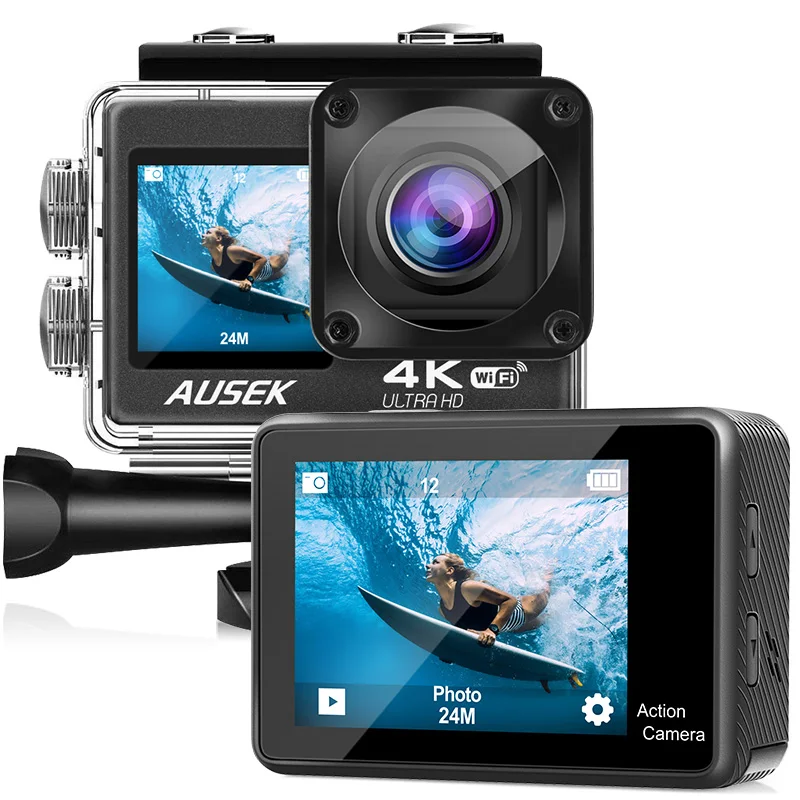 Original brand new Tr·end Au·sek style Self Timer Dual Screen 4K 30fps Interchangeable Lens Sport Action Camera E·ken 4k Ultra H