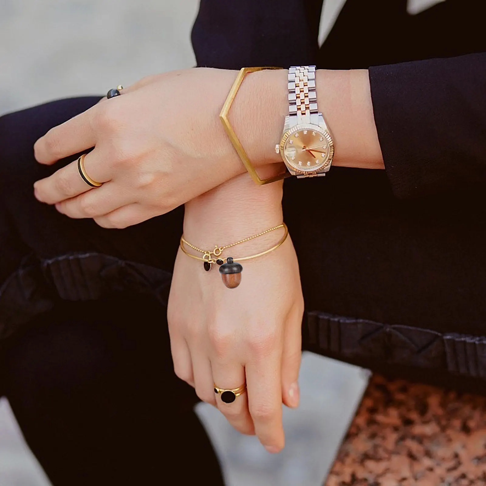 

2pcs Wooden Ornaments DIY Pendant Charm Craft Making Accessory Phone Chain Home Decor Pine Cone Storage Christmas