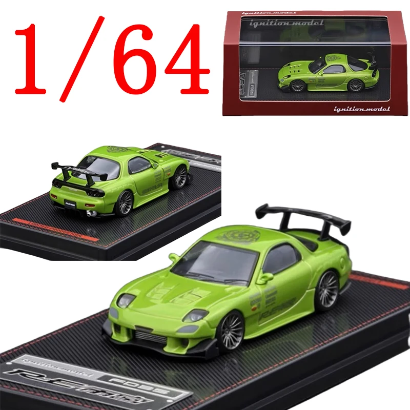 IG Diecast 1/64 Scale Mazda Alloy Model Cars Mazda RX7 FD3S RE Amemiya Green Play Vehicles Toys for Boys Gift Original Box