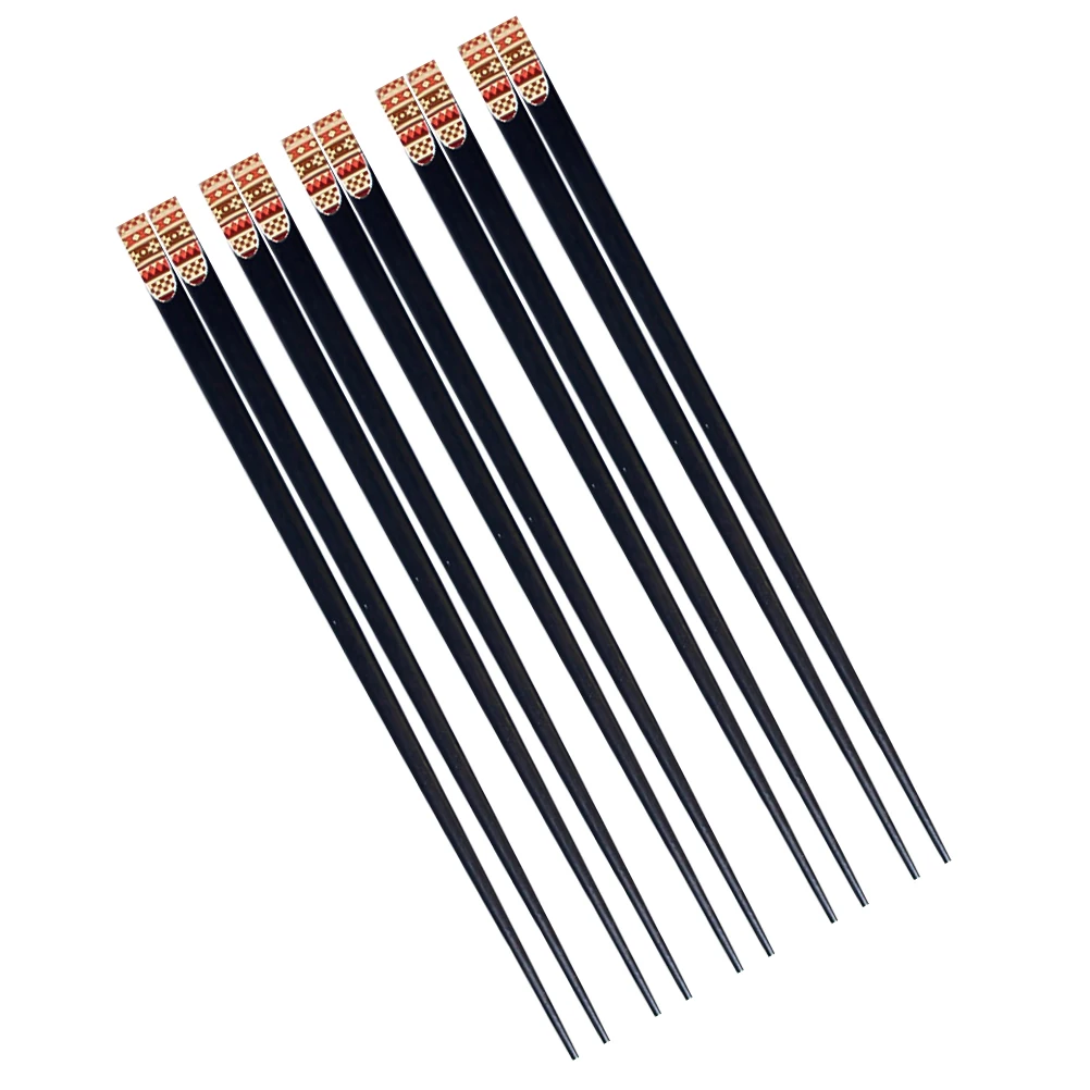 

5 Pairs Wooden Chopsticks Set Lightweight Eco Friendly Travel Kitchen Utensils Creative Practical Tableware