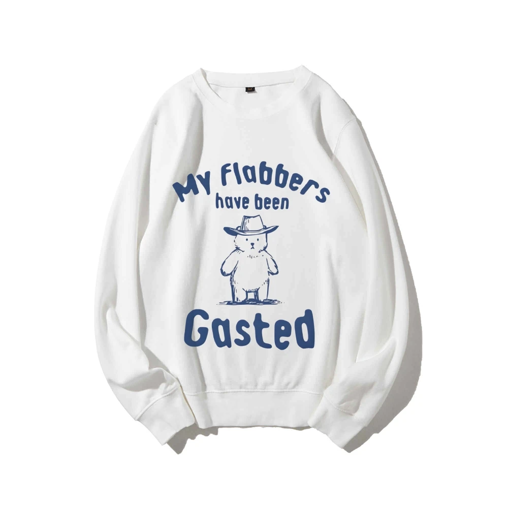 Retro Vintage Sweatshirt Graphic Hoodies Y2K Casual Daily Wear Unisex  Versatile Stylish Pullover My Flabbers Have Been Gasted