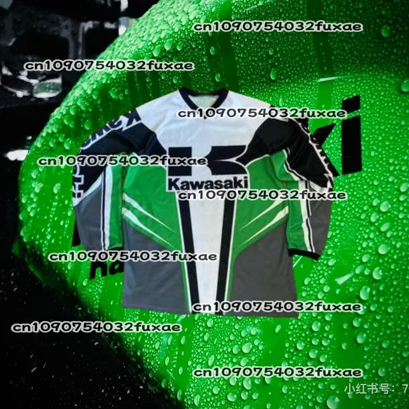 

Kawasaki Hot Selling Motorcycle Racing Riding Men's MOTO Racing Suit O-Neck Oversized Breathable Quick Drying Sports Jersey