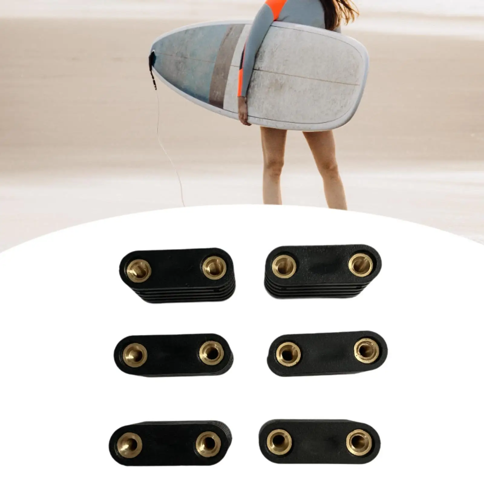 Paddle Board Nut Black PP Brass Two Hole Slot Insert Board Patch Kit for Inflatable Boat Paddle Clips Kayak Use