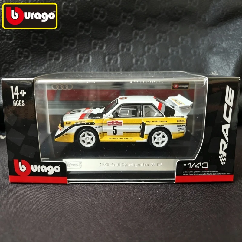 Bburago 1:43 Scale 1985 Quattro S1 E2 Alloy Racing Car Model Unique Gift Desktop Display Collectible Toy Souvenirs Birthday Gift