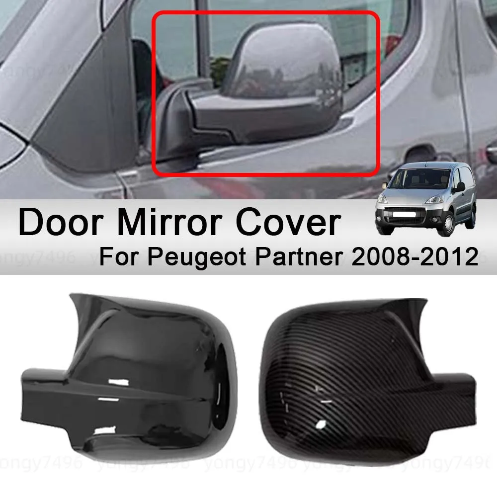 Cars Accessories Door Mirror Cover For Peugeot Partner 2008-2012 Glossy Black Carbon Fiber Car Stickers Upgrade  Modify A Car
