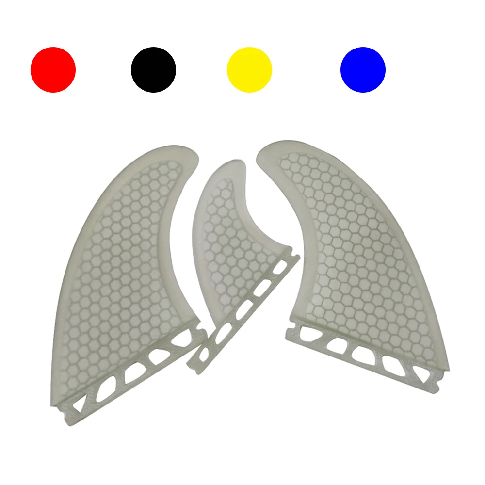 New Design Single Tabs T1 Size Fins White color Fiberglass Honeycomb  surf  Good Quality Surf tri set Fins