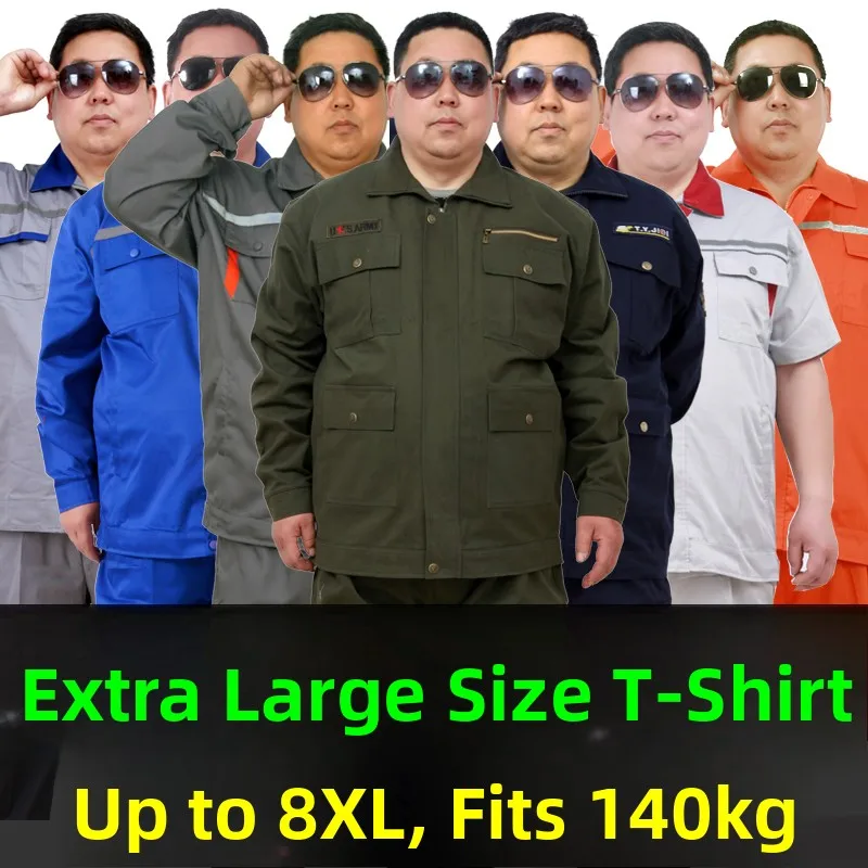 

plus Size Men's Workwear Suit Large Cotton Blend Fabric Labor Protection Clothes for Decoration Work Gas Station Jobs Welding