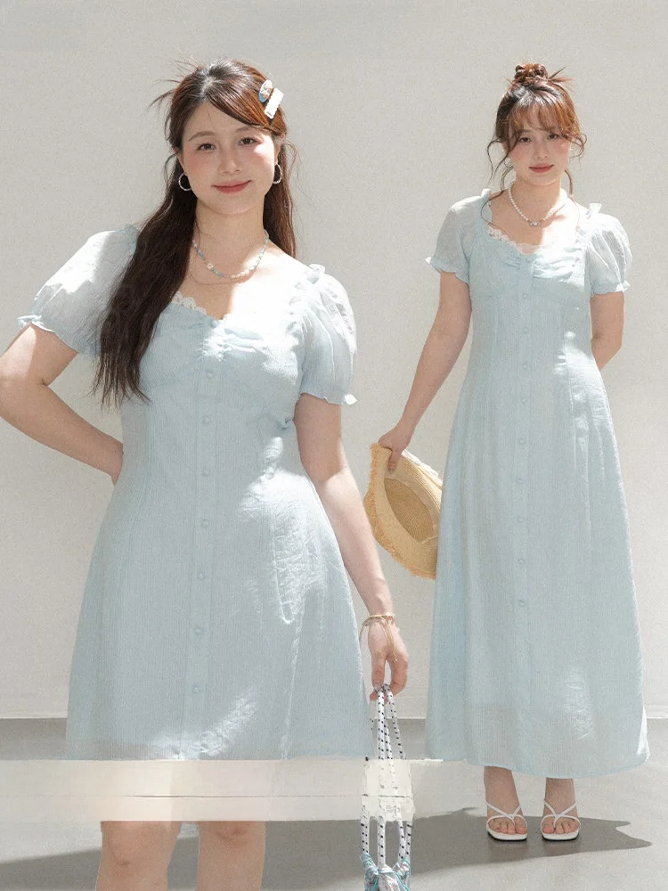 

Новая женская юбка больших размеров Dr Salt Blue Bubble Sve ort Long Summer Anti-Aging Cheeky Skirt Commute Sle в корейском стиле