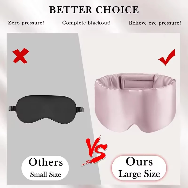 Breathable Sleep Eye Mask Light Blocking Daily Travel Eye Mask Soft Eye Skin Anti Wrinkles Adjustable Wide Velcro Ear Cover - view 6