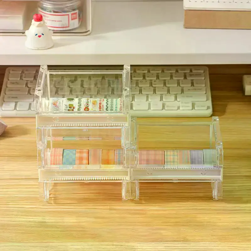 Set Pemotong Selotip Washi Kreatif Alat Selotip Tempat Selotip Transparan Dispenser Selotip Perlengkapan Sekolah Alat Tulis Kantor Untuk Siswa