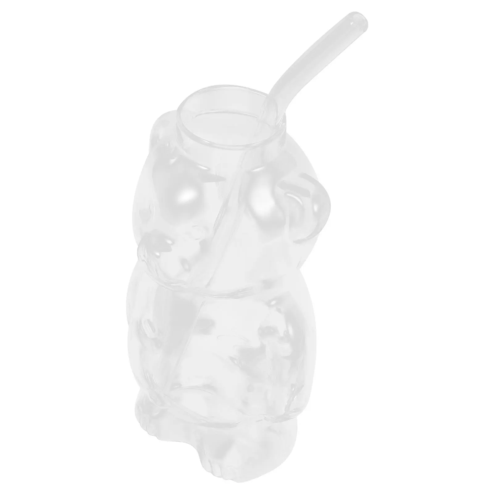 Bear Shaped Glass Cup Cute Clear Drinking Glass for Water Juice Cocktails Party Wedding Banquet