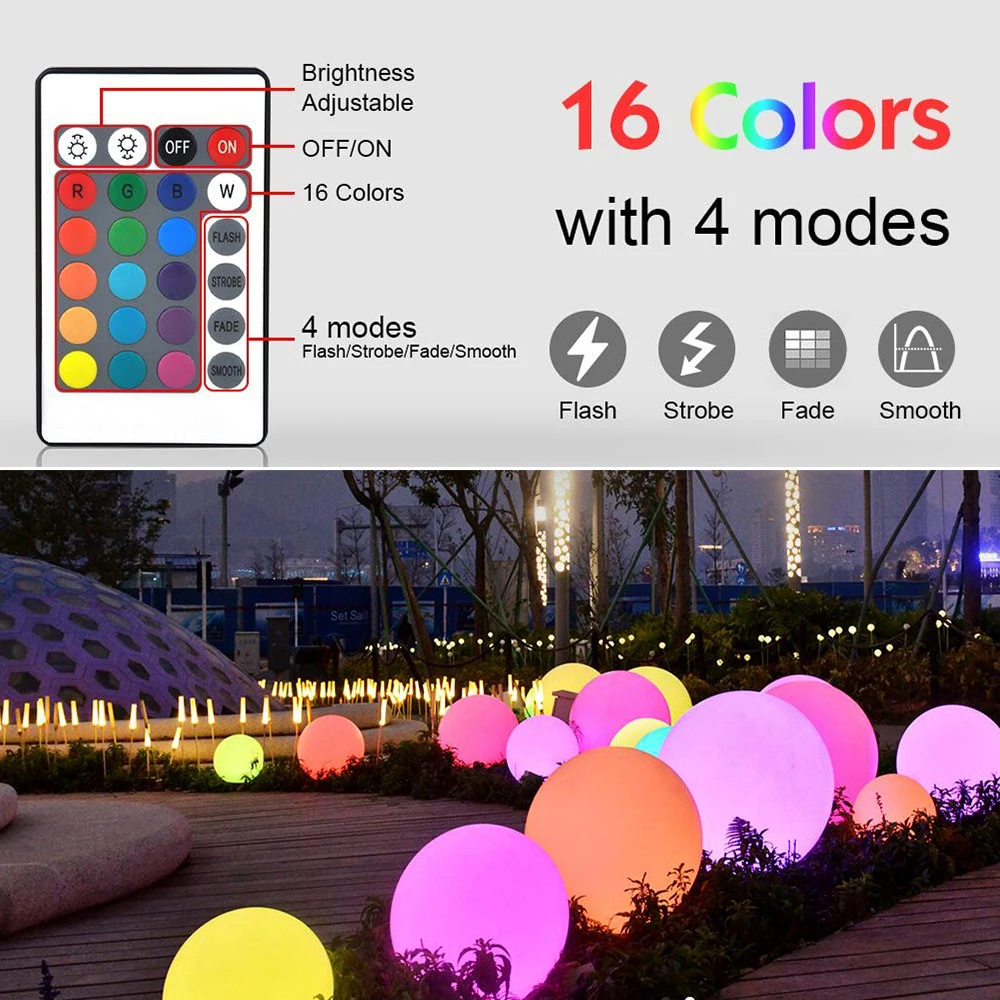 ball round big size outdoor garden plastic pool floating ball led lamp light/garden lights led solar ball stone lamp