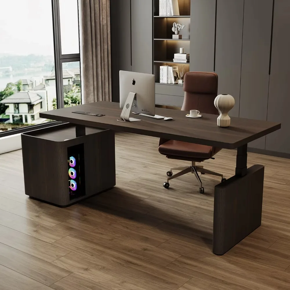 Complete Specifications, Solid Wood Desk, Bedroom Lift Desk, High-end Customized Smart Computer Desk