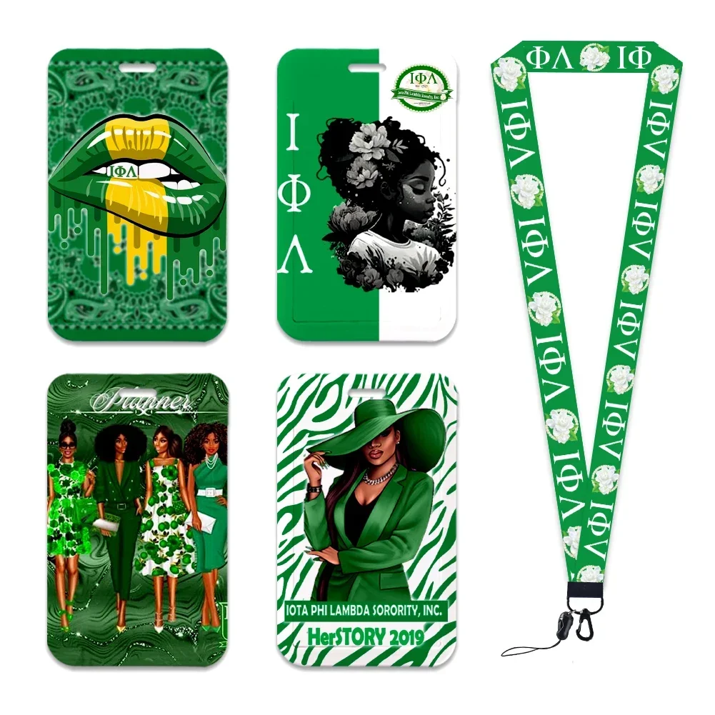 Sorority Iota Phi Lambda Neck Strap Polyester Stationery ID Card Holder Lanyard Keychain ID Badge Holder