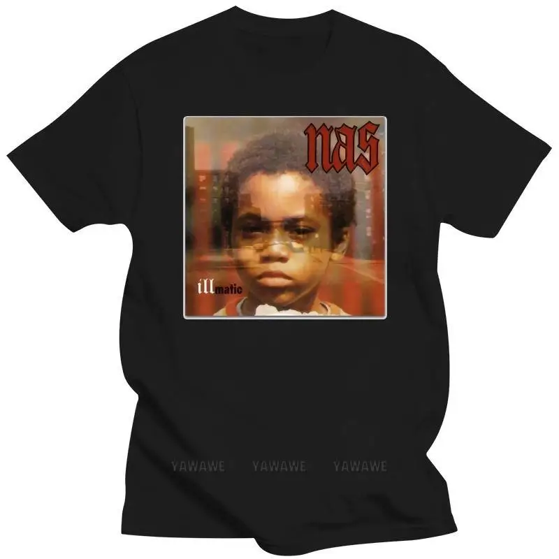 Mens Clothing Nas Illmatic T Shirt Hip Hop Vintage Rap Ill Merch Tee Def Jam Nasir Jones White Fashion T-Shirt Men Cotton Brand