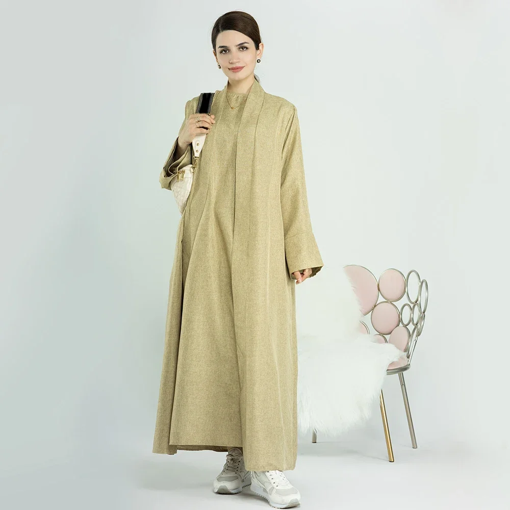 Modest Open Abaya Dubai Kaftan Frauen Muslimischen Lange Kimono Kleid Strickjacke Kebaya Türkei Kaftan Marocain Femme Robe Islam Jalabiya