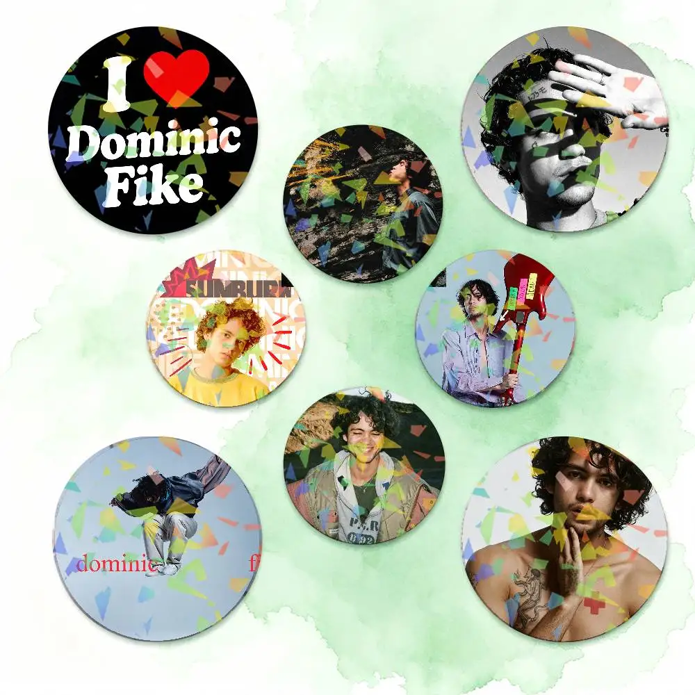 D-Dominic F-Fike Fashion Singer Round Badge Lapel Pins for Backpacks Briefcase Laser Brooch Clothes Gifts