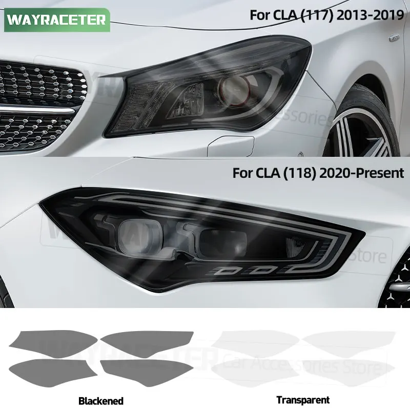 

2 шт. тонировка автомобильных фар дымчато-черная защитная пленка прозрачная наклейка из ТПУ для Mercedes Benz C117 CLA45 AMG C118 X118 X117
