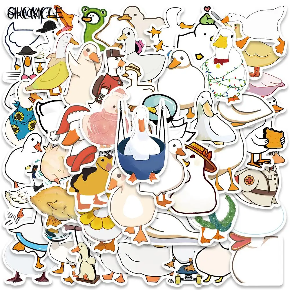 10/30/50PCS Cartoon Cute Short Stroke Little Duck Stickers Suitcase Kid\'s Gift DIY Skateboard Laptop Luggage Bike Sticker Decals