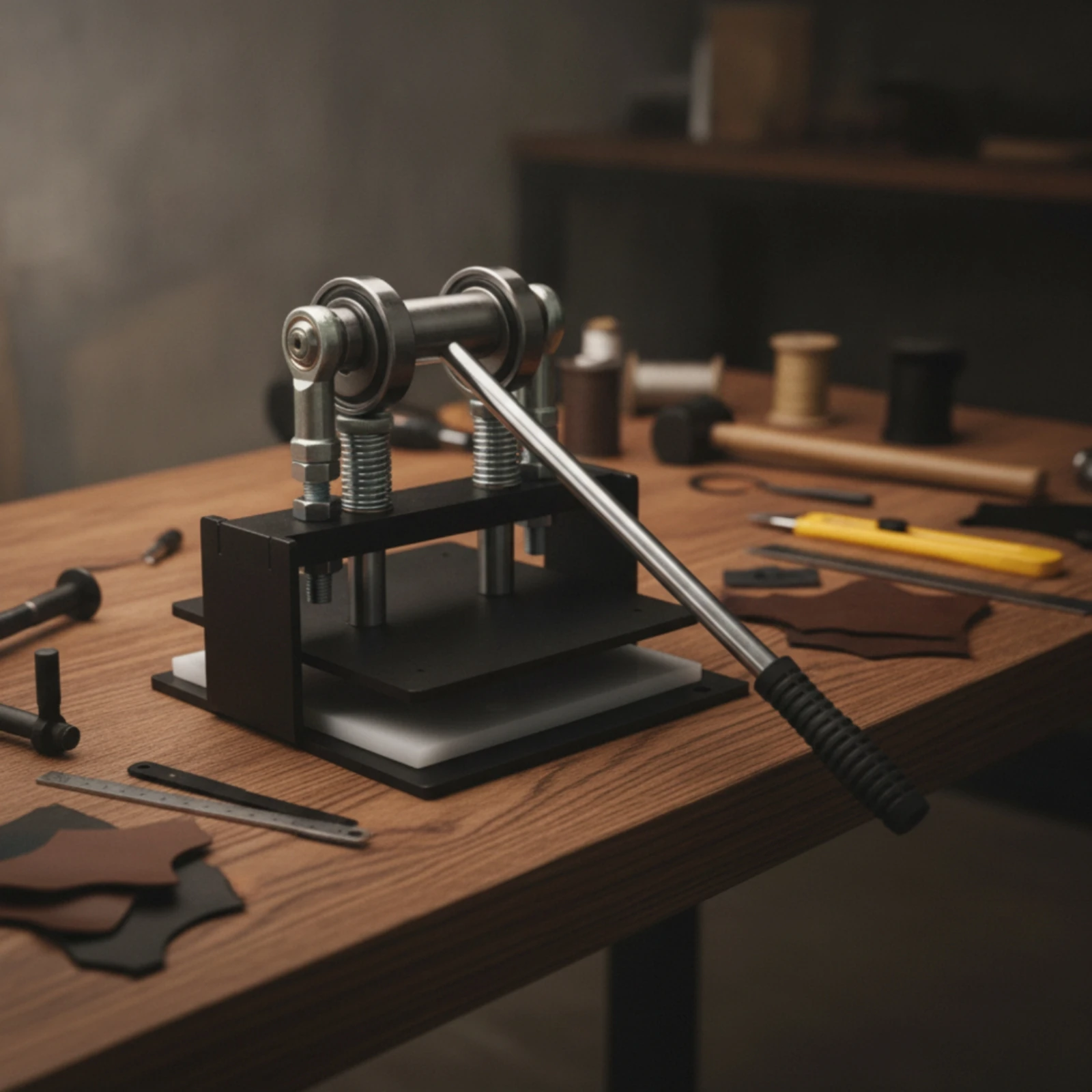 Leather Press Heavy Duty Manual Leather Press Manual Die Cutter Versatile Machinery User-Friendly for Leathercrafters