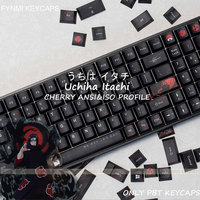 Uchiha Itachi Cherry keycaps Anime ANSI ISO Layout Keycaps 139 keys 5 Face Dye Sublimation keycaps for MX Switch Keyboard