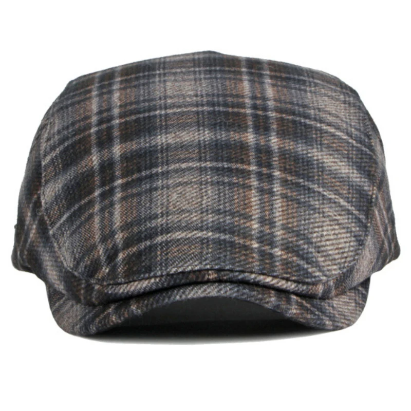 

MZ3964 Beret Cap Men Women Vintage Plaid Artist Painter Beret Hat Male Female Adjustable Ivy Flat Cap Autumn Winter Wool Berets