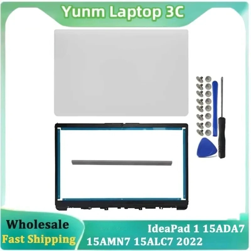 

Новая рамка задней панели ЖК-дисплея для IdeaPad 1 15ADA7 15AMN7 15ALC7 2022, верхняя крышка экрана ноутбука, передняя рамка, петли, ремонт, серебро