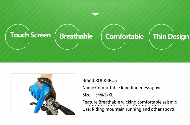 ROCKBROS Fahrradhandschuhe, atmungsaktiv, Vollfinger-Fahrradhandschuhe, Herren und Damen, Frühling, Bildschirm, Touch, Sport, MTB, Straße, lange Fahrradhandschuhe – Detail 2