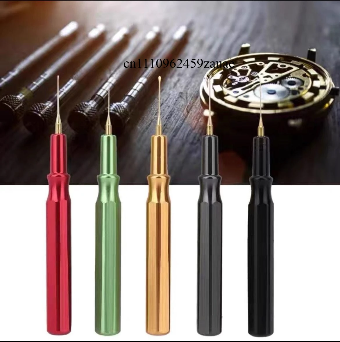 watch repair tool, metal oil pen, oil pen, oil pen, movement refueling, including base, a set of 5 pcs