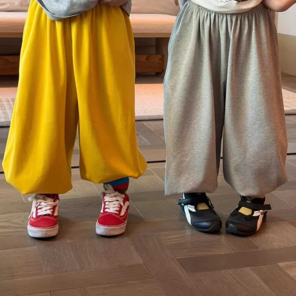 Clothing Korean Style Boys and Girls Loose Casual Close Knit Bloomers Simple Pants 2026 Spring and Summer New Childrens