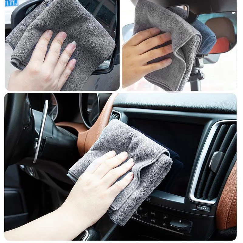 High-end Microfiber Car Wash Towel Cleaning Drying Cloth Hemming Car Care Cloth For Audi A3 A4 A5 A6 A7 A8 Q3 Q5 Q7 Q8 30x20cm