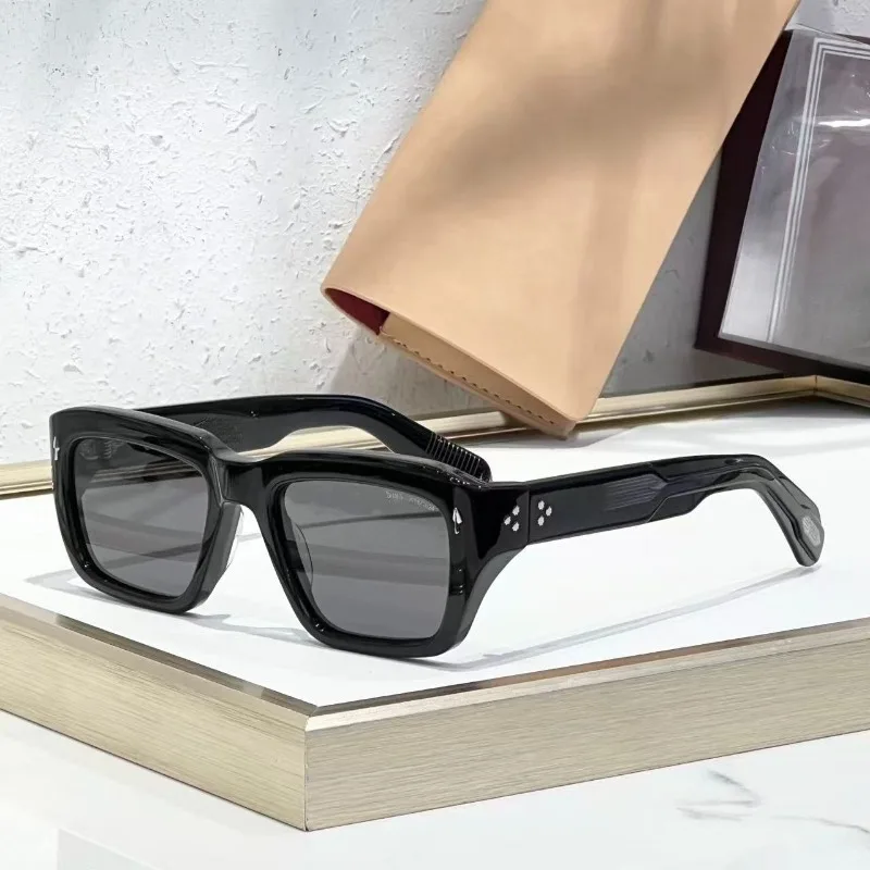 JMM WALKER Handmade Square Acetate Sunglasses - Japanese Designer UV400 Protection Unisex Vintage Photochromic Glasses with Case