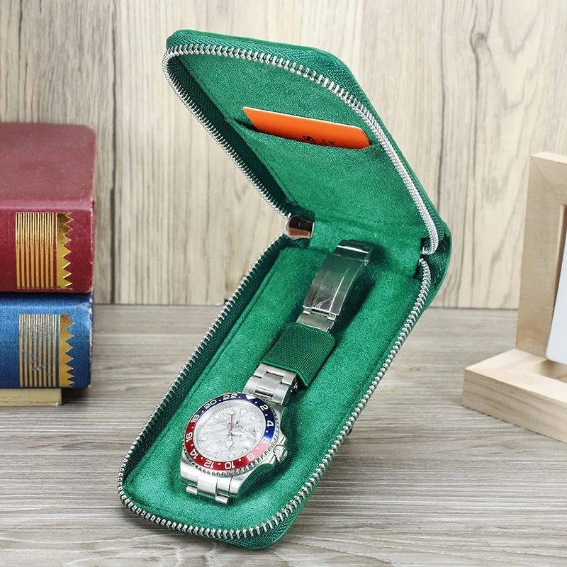 Zipper Watch Storage Case, Portable Watch Pouch With Card Slot, Travel Watch Holder Organizer Unisex Card Holder Storage Bag