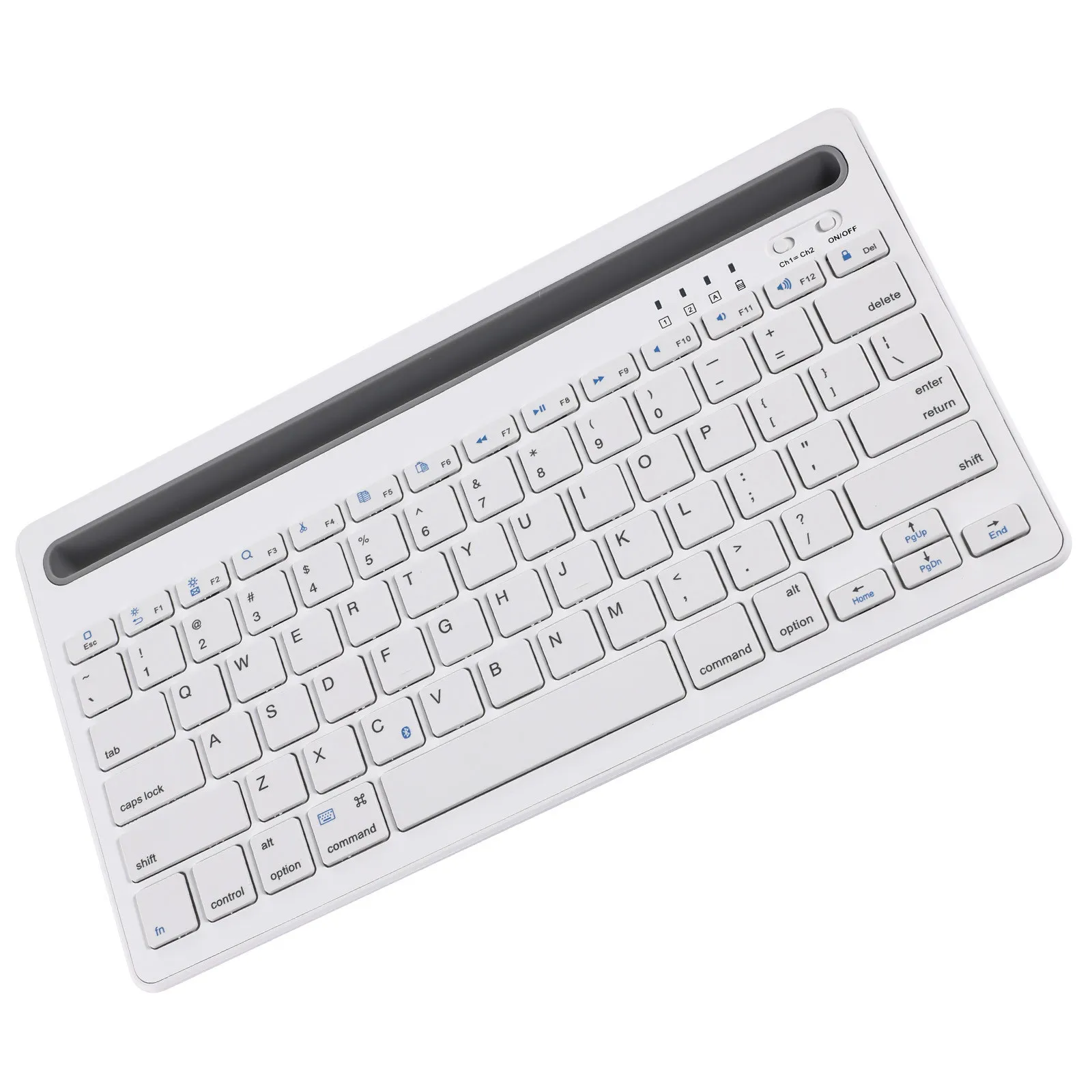 Wireless Keyboard Silent Rechargeable for Phone Tablet Multi Device Support Portable Noiseless Typing Comfortable Key Feel