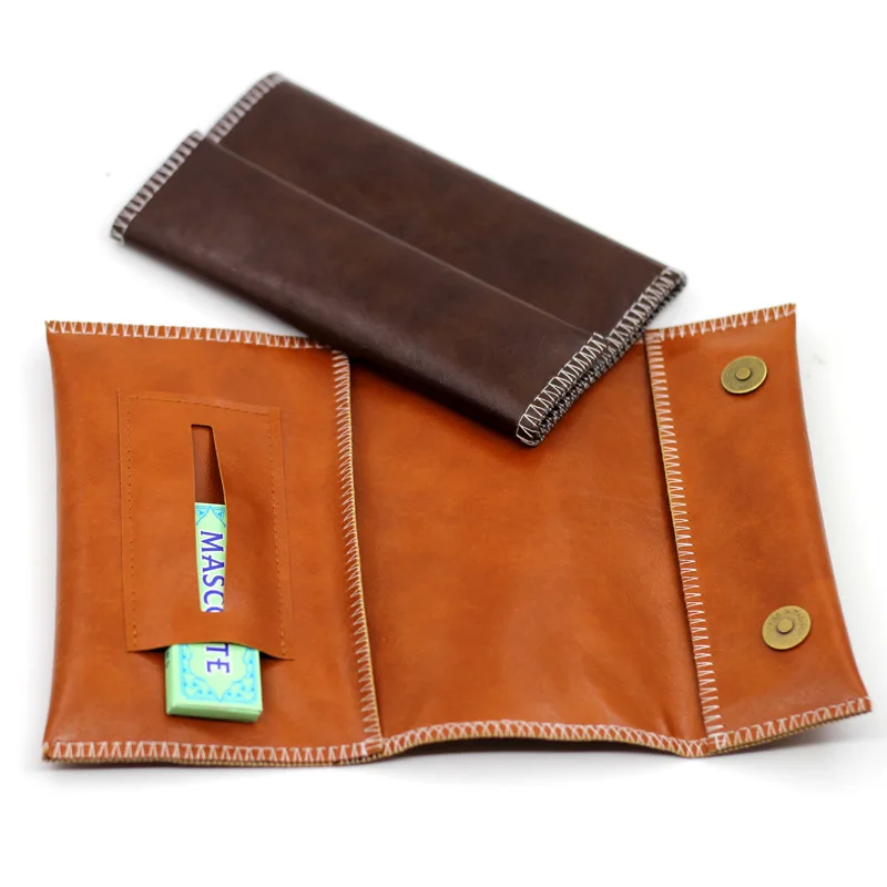 Portable Herb Tobacco Pouch Bag Case Leather Tobacco Pipe Smoking Bag Pouch Tip Paper Holder Tobacco Wallet Bag Pouch Case