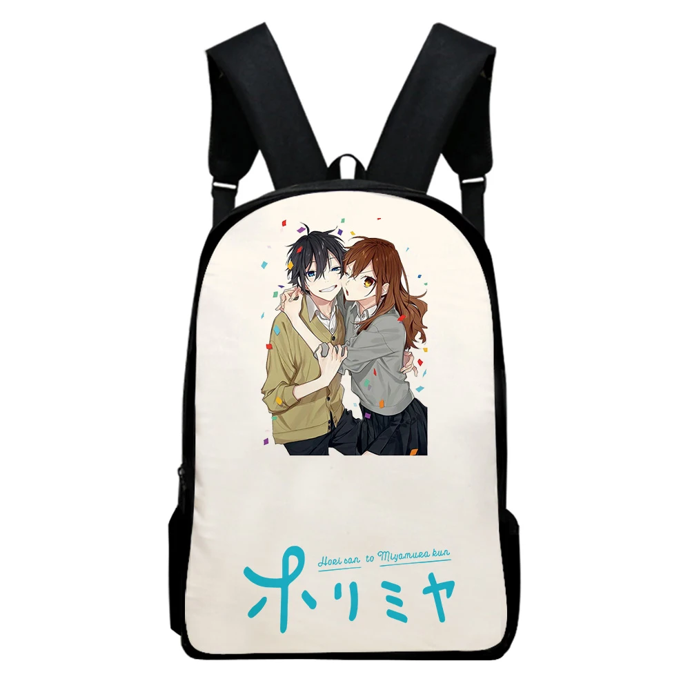 Trendy Popular Funny Horimiya Notebook Backpacks pupil School Bags 3D Print Oxford Waterproof Boys/Girls Laptop Backpacks
