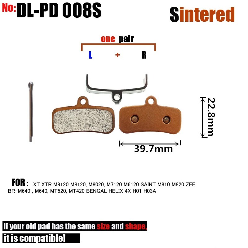 DELT 4 Pair Bicycle Disc Brake Pads,For SHIMANO,M6120,M810,M820,ZEE,BR-M640,BENGAL,4X,XTR,M9120,M8120, M8020, M7120,Sintered