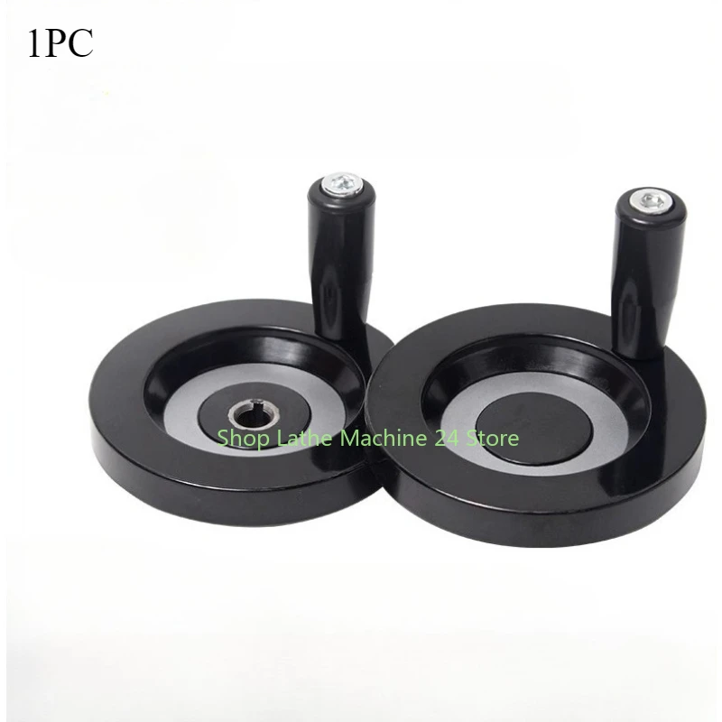 1PC Lathe Milling Machine Rear Ripple Hand Wheel With Revolving Handle 63mm 80mm 125mm 160mm 200mm OD Keaway Type Handwheel
