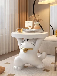 Home Decor Furniture Creative Cat Statue Side Table Living Room Corner Table Bedroom Bedside Table Tea Tables Housewarming Gift