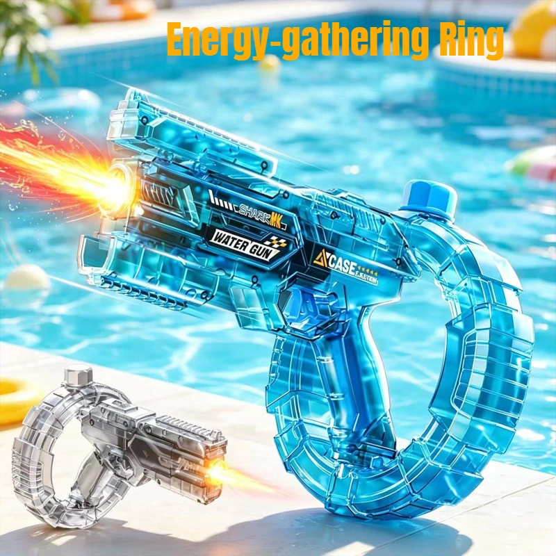 Electric Water Guns for Adults LED Strobe Light Powerful Children Automatic Water Blasters Toy Summer Outdoor Beach Toy for Kids