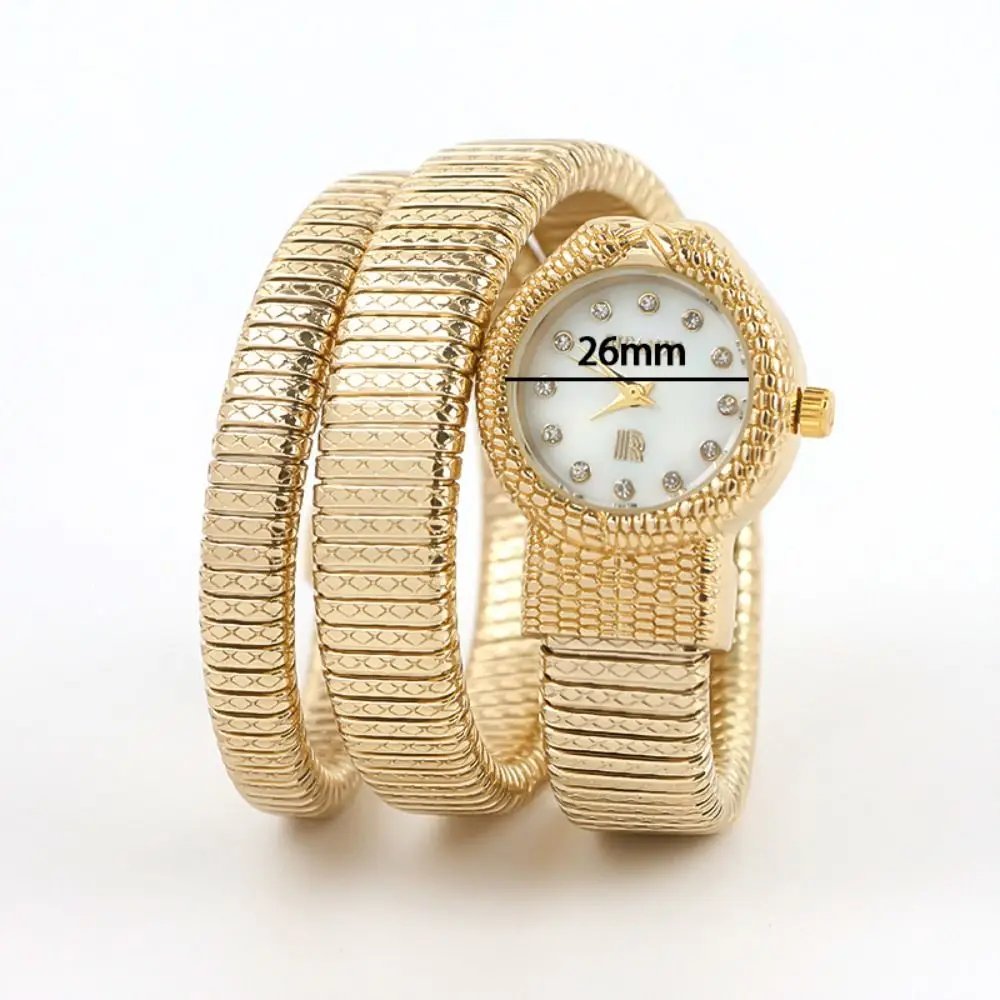 الإبداعية الأفعى شكل كوارتز ساعة الفولاذ المقاوم للصدأ حزام سوار ساعة اليد الساعات